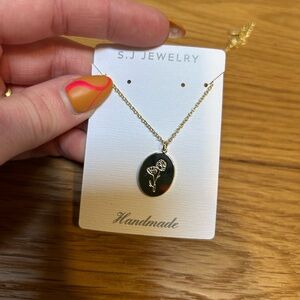 Gold Pendant poppy Necklace